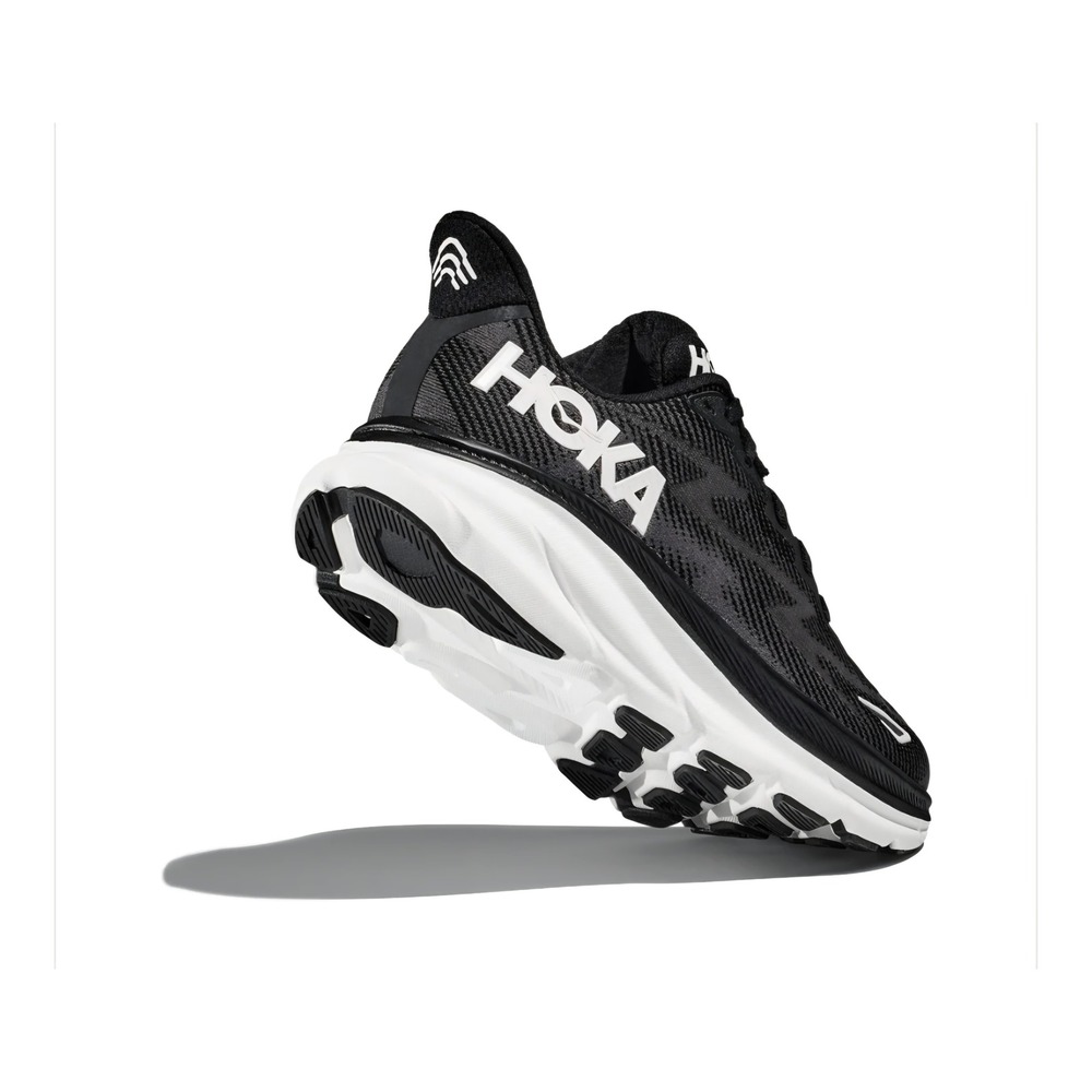 Hoka Clifton 9 Womens Running Shoes Black White Sneakers 1127896 Size 10.5